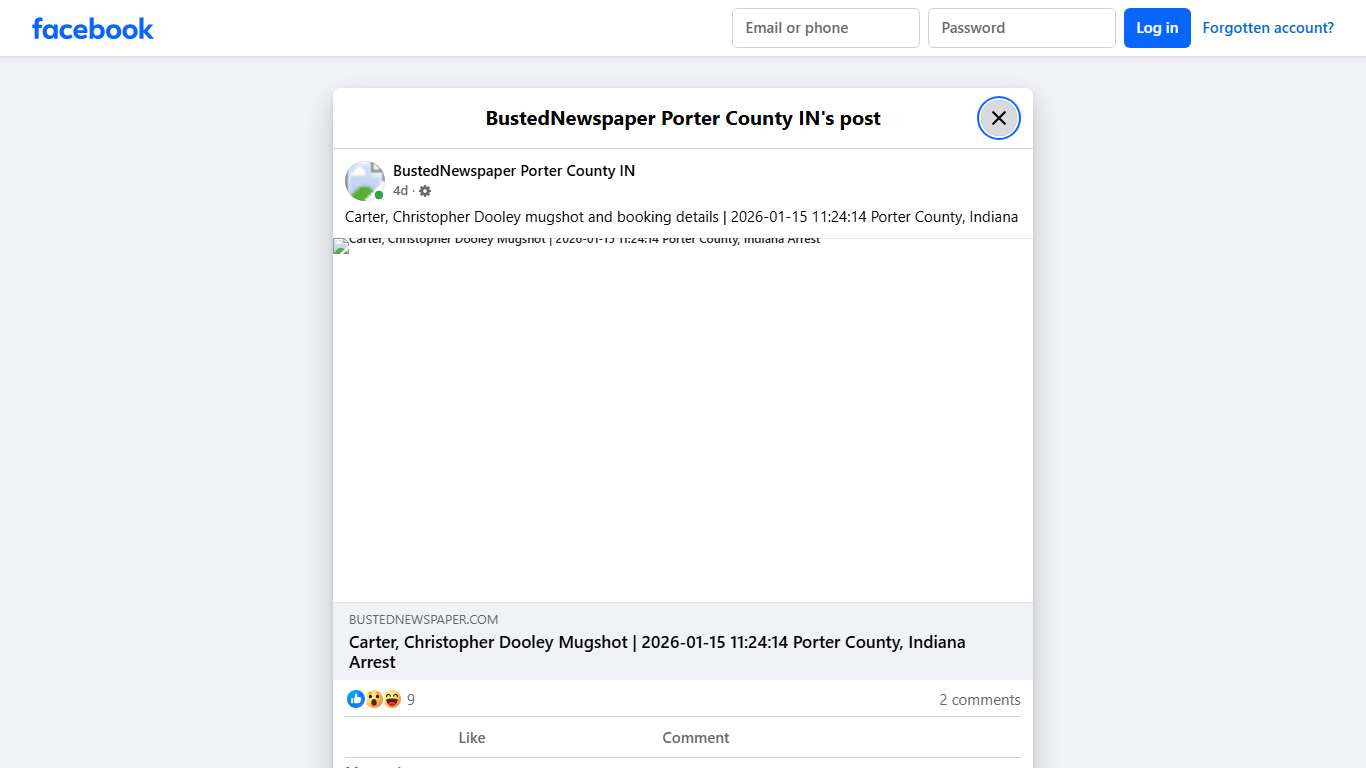 Carter, Christopher... - BustedNewspaper Porter County IN | Facebook